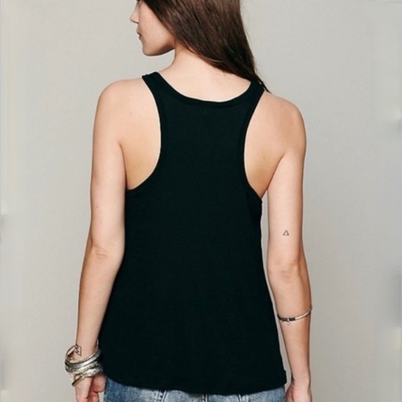 ✶Free✶ EUC Black ✵☽Free People☾✵ Long Beach Ribbed Racerback Swing Tank | Medium - Picture 14 of 15